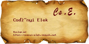 Csányi Elek névjegykártya